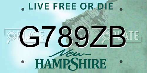 G789ZB New Hampshire License Plate