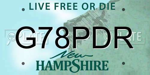 G78PDR New Hampshire License Plate