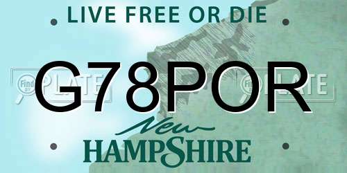 G78POR New Hampshire License Plate