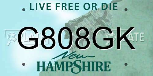 G808GK New Hampshire License Plate