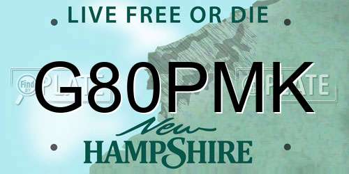 G80PMK New Hampshire License Plate