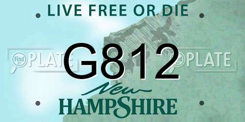 G812 New Hampshire License Plate