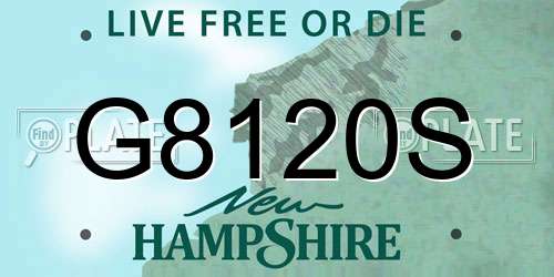 G8120S New Hampshire License Plate