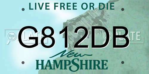 G812DB New Hampshire License Plate
