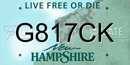 G817CK New Hampshire License Plate