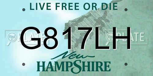 G817LH New Hampshire License Plate
