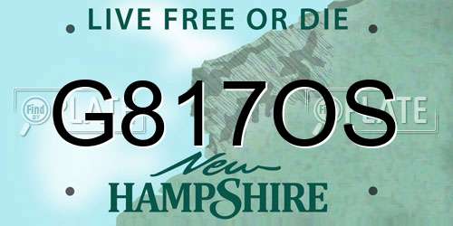 G817OS New Hampshire License Plate