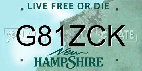 G81ZCK New Hampshire License Plate