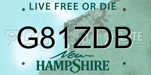 G81ZDB New Hampshire License Plate