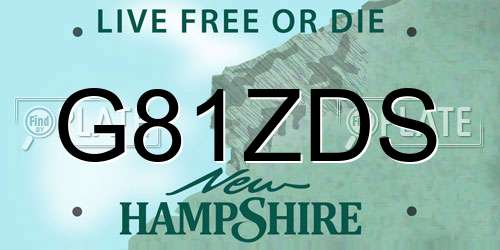 G81ZDS New Hampshire License Plate