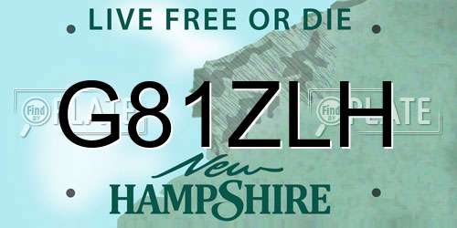 G81ZLH New Hampshire License Plate