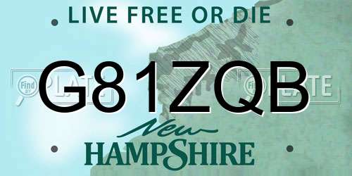 G81ZQB New Hampshire License Plate