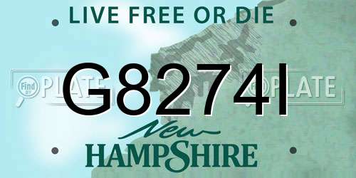 G8274I New Hampshire License Plate