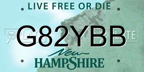 G82YBB New Hampshire License Plate