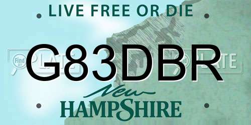 G83DBR New Hampshire License Plate