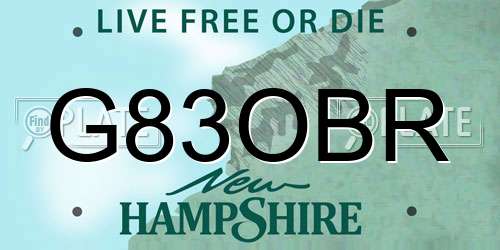 G83OBR New Hampshire License Plate