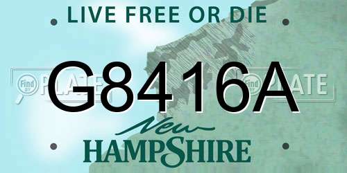 G8416A New Hampshire License Plate