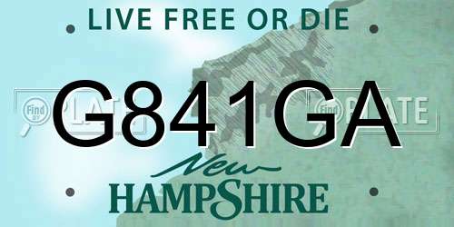 G841GA New Hampshire License Plate