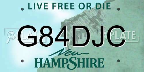 G84DJC New Hampshire License Plate
