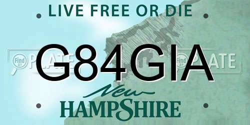 G84GIA New Hampshire License Plate