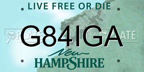 G84IGA New Hampshire License Plate
