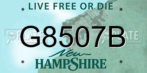 G8507B New Hampshire License Plate