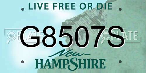 G8507S New Hampshire License Plate