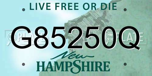G85250Q New Hampshire License Plate