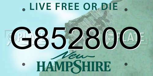 G85280O New Hampshire License Plate