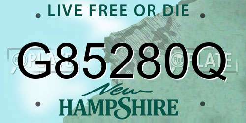 G85280Q New Hampshire License Plate