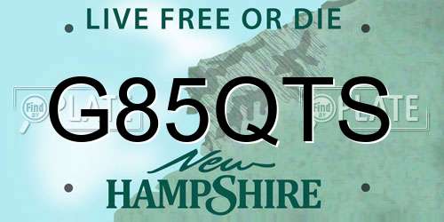 G85QTS New Hampshire License Plate