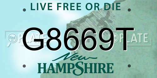 G8669T New Hampshire License Plate