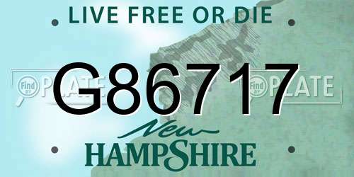 G86717 New Hampshire License Plate