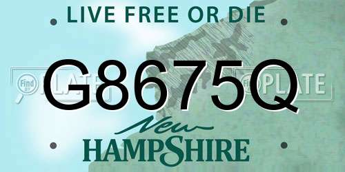 G8675Q New Hampshire License Plate