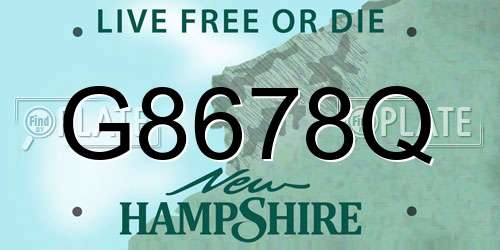 G8678Q New Hampshire License Plate