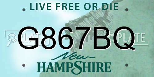 G867BQ New Hampshire License Plate