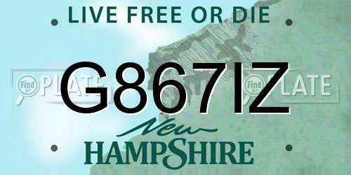G867IZ New Hampshire License Plate