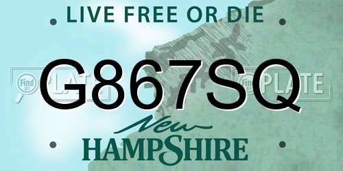 G867SQ New Hampshire License Plate