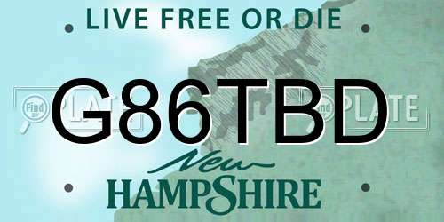 G86TBD New Hampshire License Plate