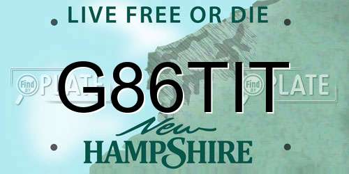 G86TIT New Hampshire License Plate