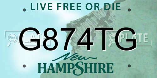 G874TG New Hampshire License Plate