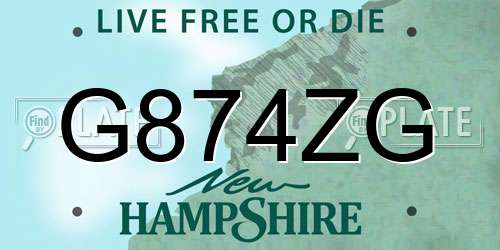 G874ZG New Hampshire License Plate