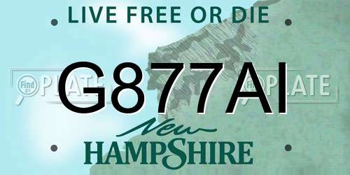 G877AI New Hampshire License Plate