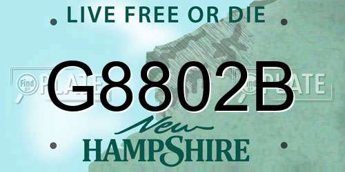 G8802B New Hampshire License Plate