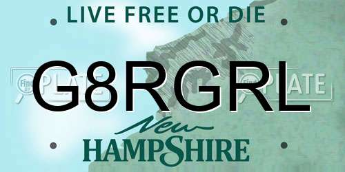 G8RGRL New Hampshire License Plate