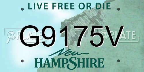 G9175V New Hampshire License Plate