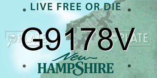 G9178V New Hampshire License Plate