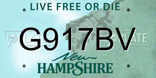 G917BV New Hampshire License Plate