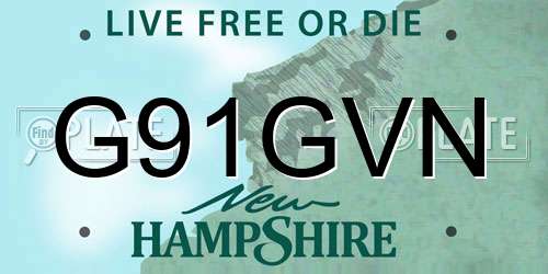 G91GVN New Hampshire License Plate