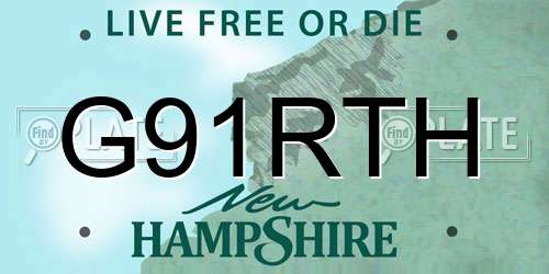G91RTH New Hampshire License Plate